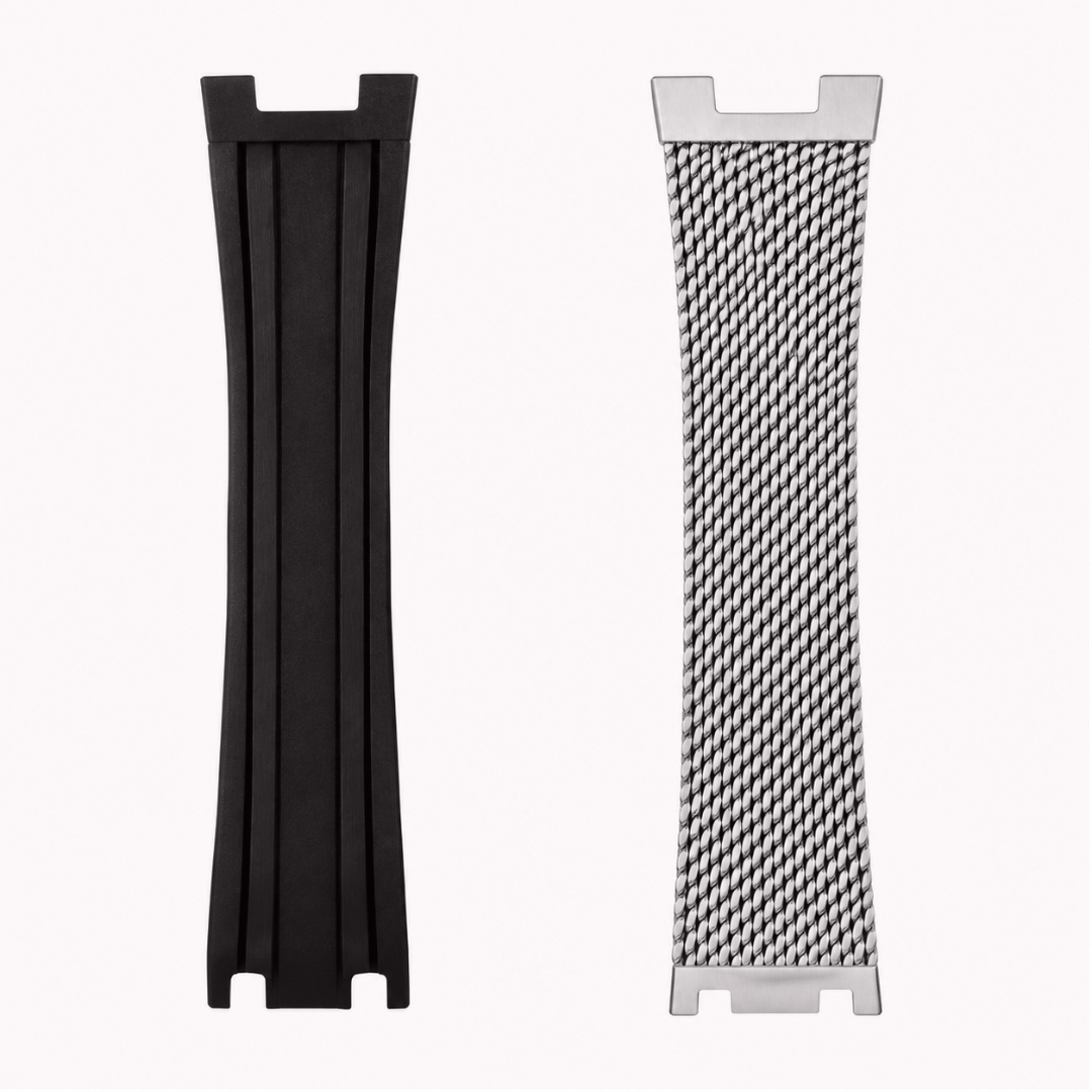 2-Strap Set – Milanese Steel & Rubber