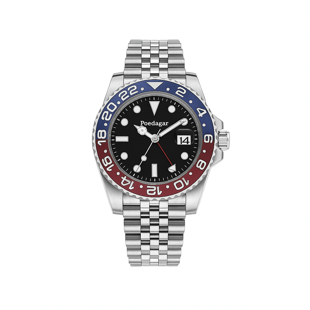 Watch Poedagar Watch Black Steel Classic.